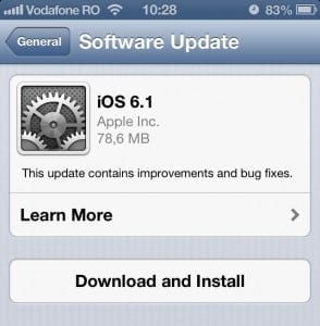 ios 6.1 294x300 iOS 6.1: Update ul extinde suportul LTE și repară mici bug uri