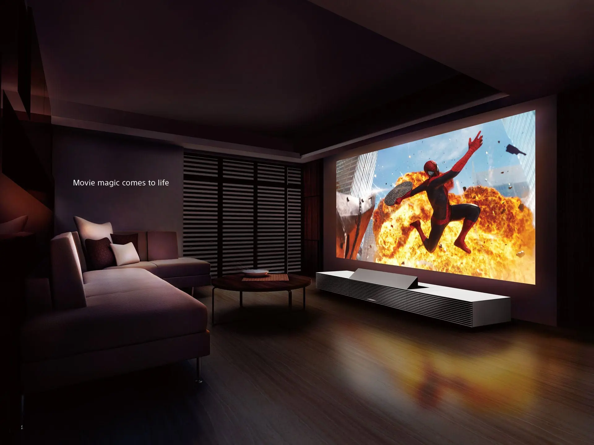 Sony anunță proiectorul 4K Ultra Short Throw, integrat într-o piesă de mobilier avangardistă