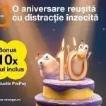 Orange PrePay sărbătorește 10 ani, iar Millidge și Doig vă propun o ofertă aniversară