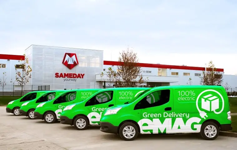 eMAG lansează livrarea cu automobile 100% electrice, serviciul Green Delivery va fi disponibil în București și Ilfov