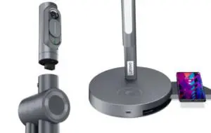 Lenovo a lansat un webcam 4K, care e şi lampă şi încărcător wireless: Lenovo Go 4K Pro