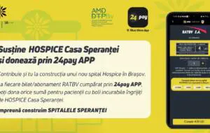 Utilizatorii transportului în comun din Brașov pot dona acum pentru HOSPICE Casa Speranței direct din aplicația 24pay