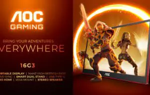 AOC lansează primul său monitor de gaming portabil, AOC GAMING 16G3