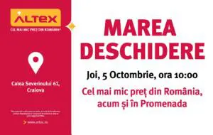 Altex deschide un nou magazin în Craiova. Care sunt ofertele de lansare