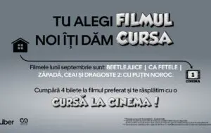 Vertical Entertainment și Uber lansează o campanie care te recompensează cu vouchere de Uber pentru mersul la film