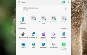 Windows 11 primește un buton de Share universal, ca pe mobil