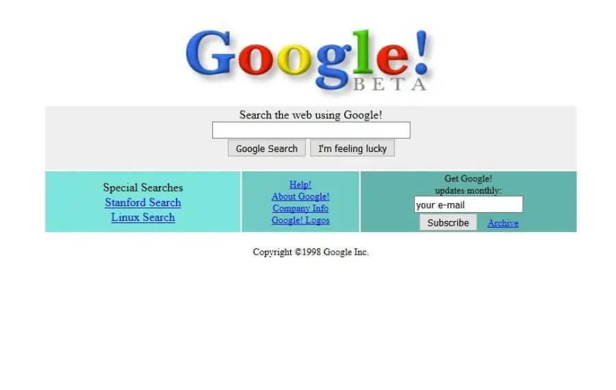 Google Beta 1998