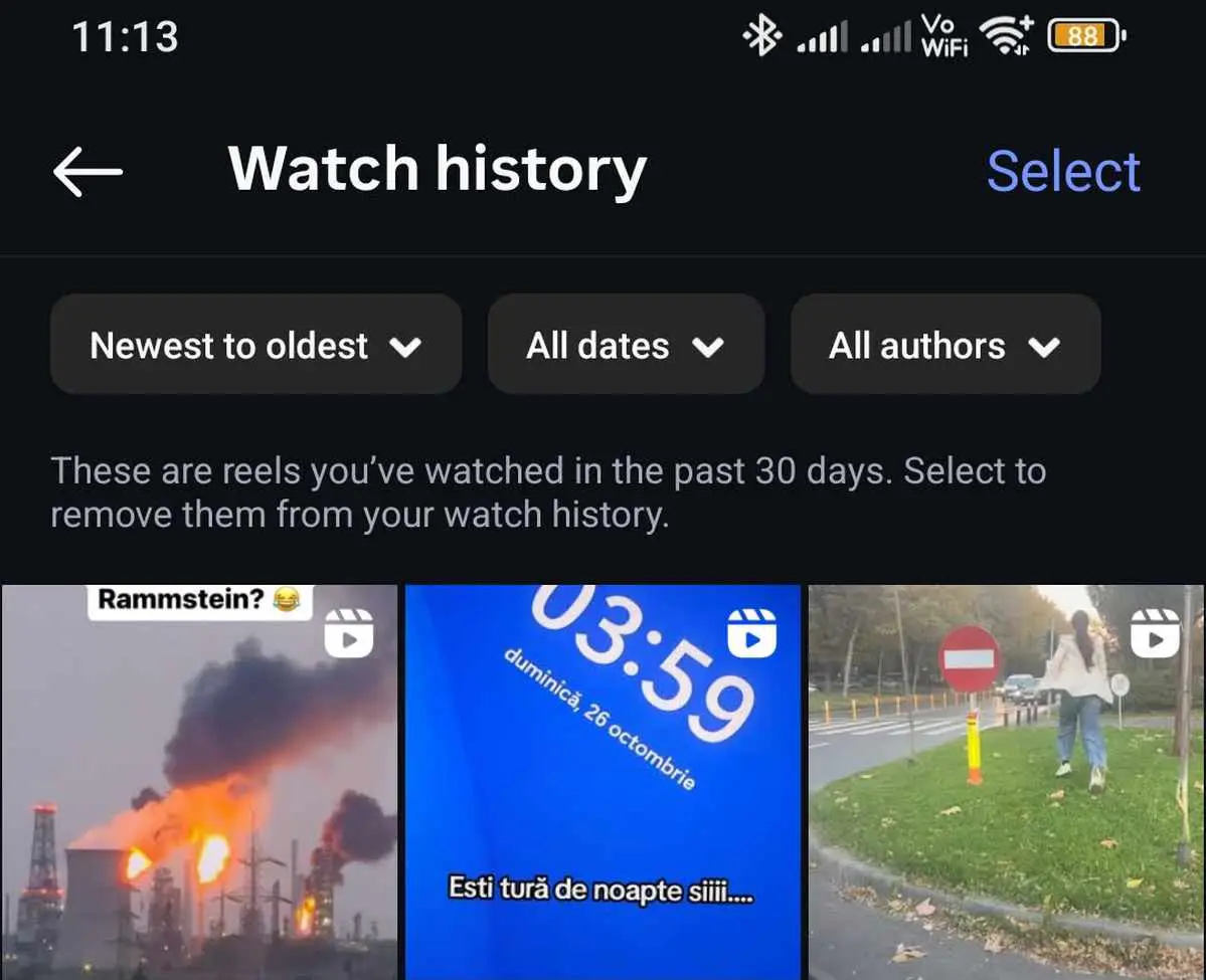 Instagram oferă acum un istoric al reel-urilor vizionate