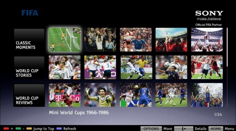 Colecţia FIFA pe televizoarele BRAVIA