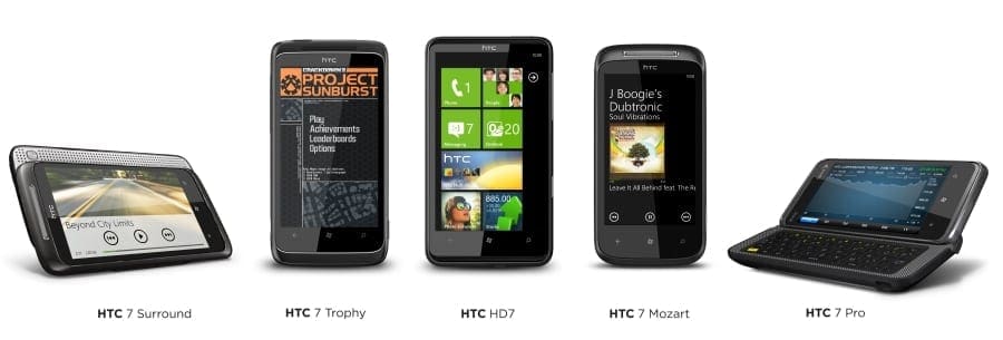 Cinci noi smartphone-uri HTC cu Windows Phone 7