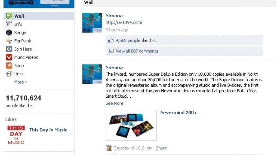 Facebook interzice, pentru o scurtă perioadă de timp, coperta albumului Nevermind de la Nirvana