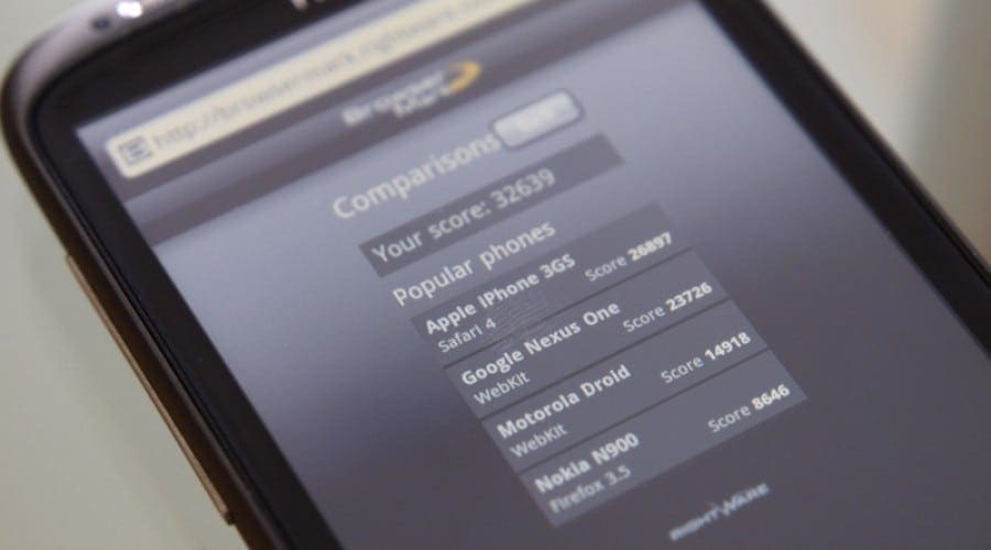 HTC Sensation: Performanţe navigare pe internet