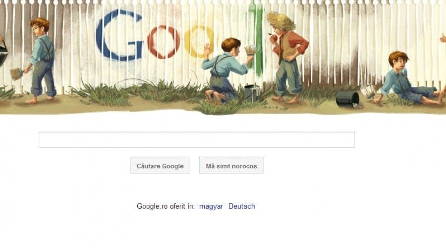 Google Doodle: 176 de ani de la naşterea scriitorului Mark Twain