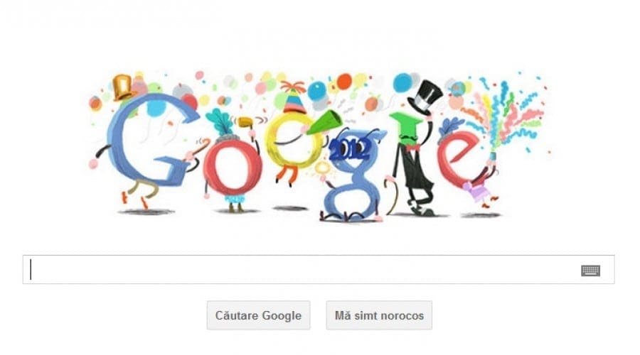 Revelionul, celebrat de Google Doodle