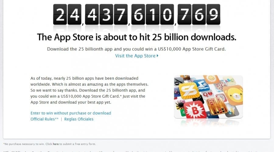 App Store se apropie de cifra de 25 miliarde de aplicaţii descărcate