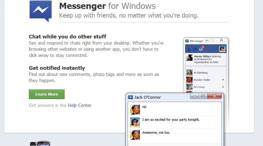 Facebook Messenger, acum şi pe Windows