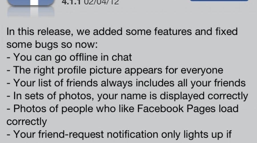 Facebook vine cu noi funcţii şi bug fix-uri odată cu noul update