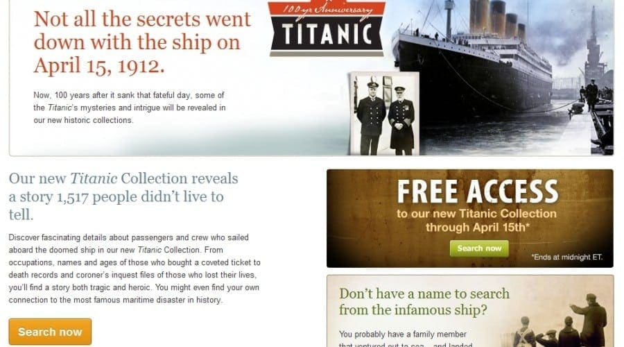 Ancestry.com celebrează 100 de ani de la scufundarea Titanicului