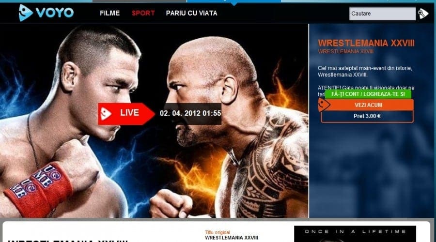 Urmăreşte în direct Wrestlemania XXVIII pe Voyo