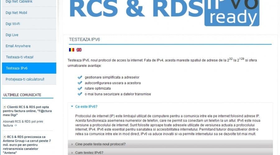 România se află pe primul loc în topul ţărilor cu cea mai mare rată de adoptare a IPv6