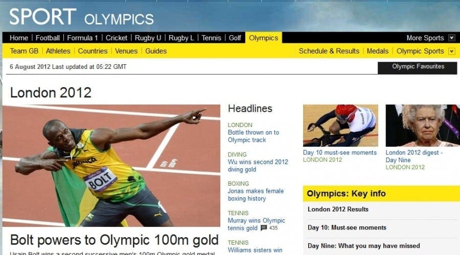 Jocurile Olimpice 2012: Record de audienţă on-line pentru BBC