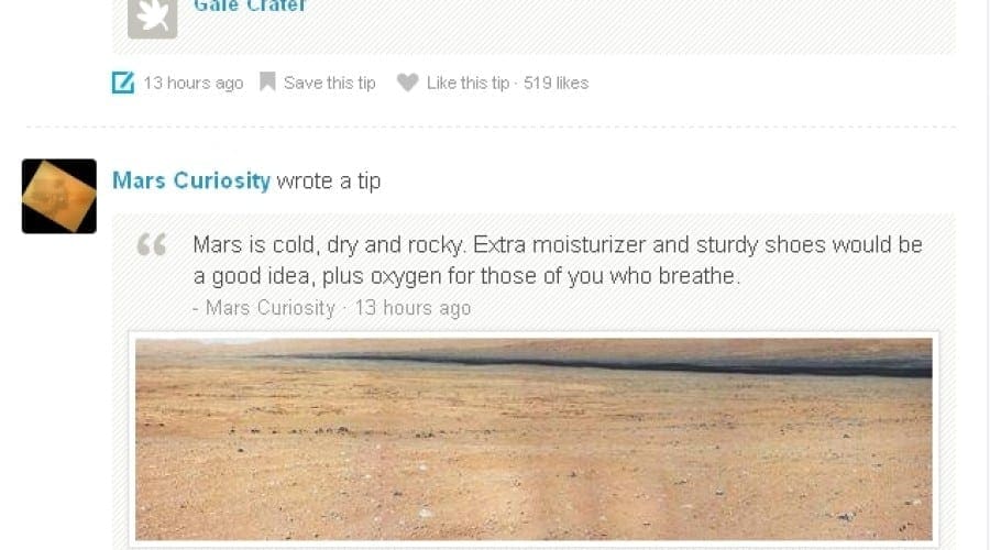 Curiosity a dat check-in de pe Marte
