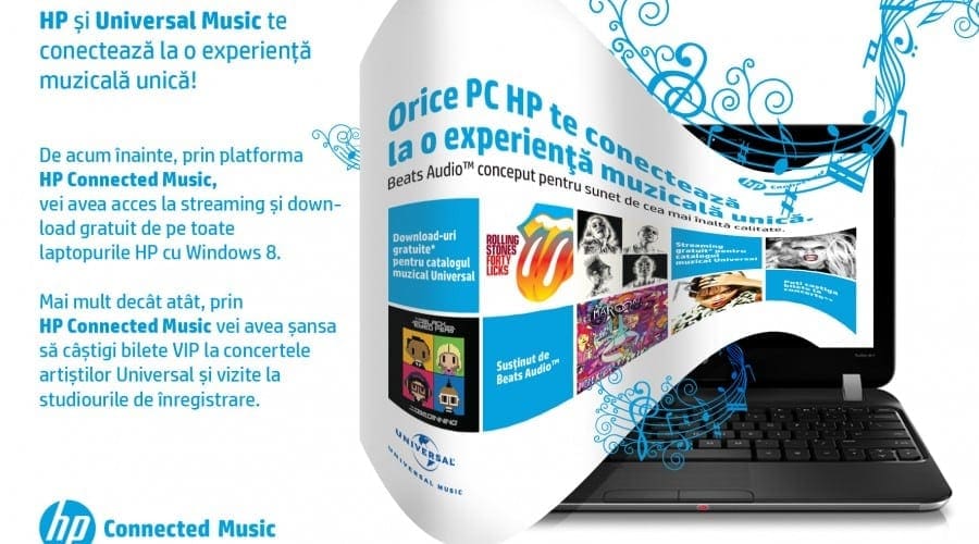 HP Connected Music: Utilizatorii de PC-uri HP pot asculta muzica din portofoliul Universal Music