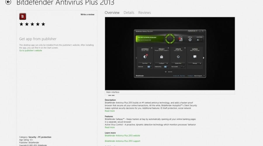 Bitdefender 2013, disponibil acum în Windows 8 Store
