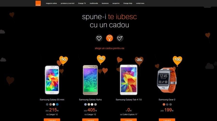 Promoții Orange de Valentine’s Day