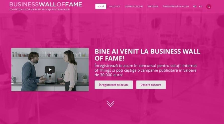 Premiu de 30.000 euro pentru soluții Internet of Things înscrise în competiția internațională „Business Wall of Fame”