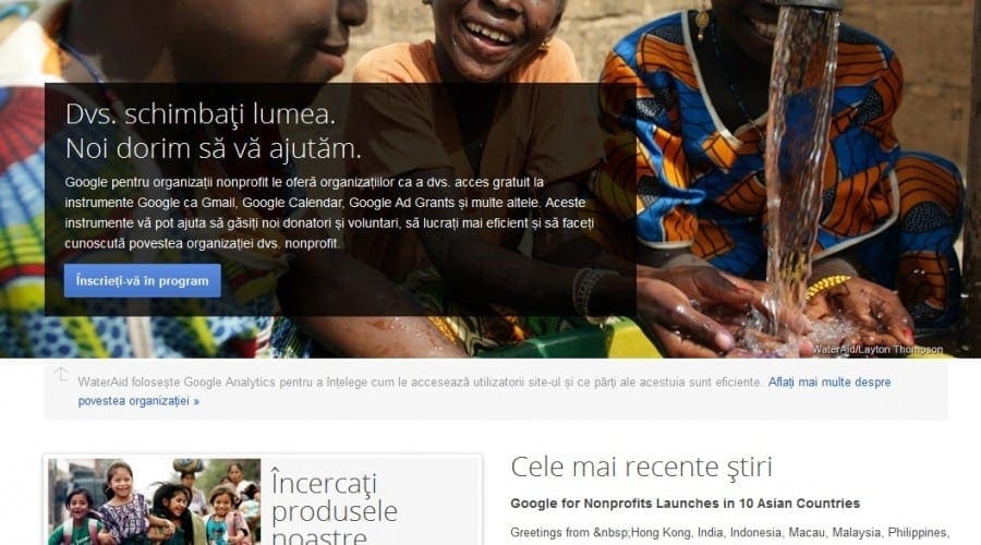 Programul “Google pentru organizații nonprofit” este disponibil și în România