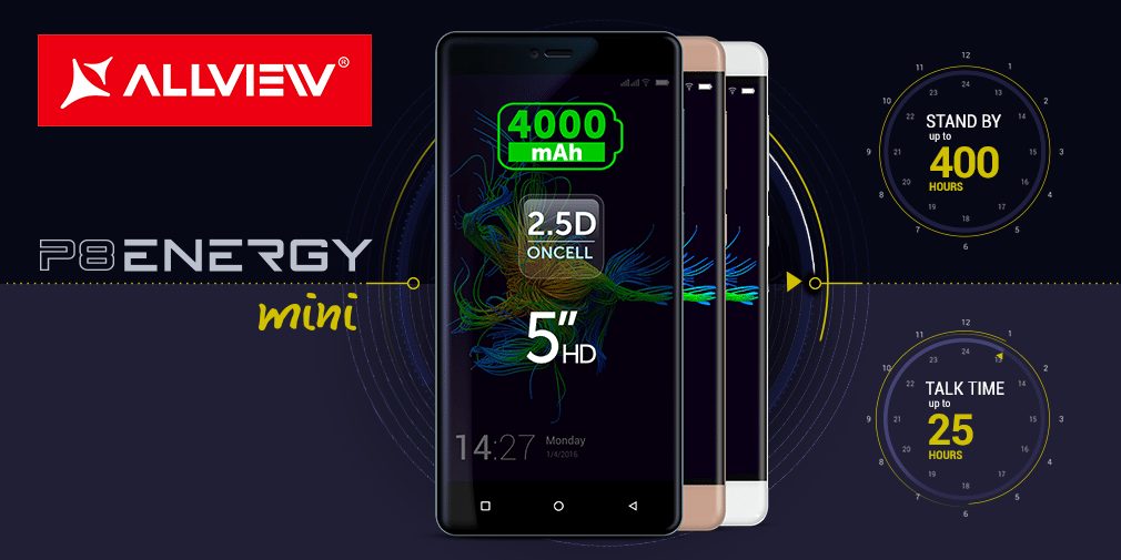 P8 Energy mini, primul telefon Allview cu sticla 2.5D