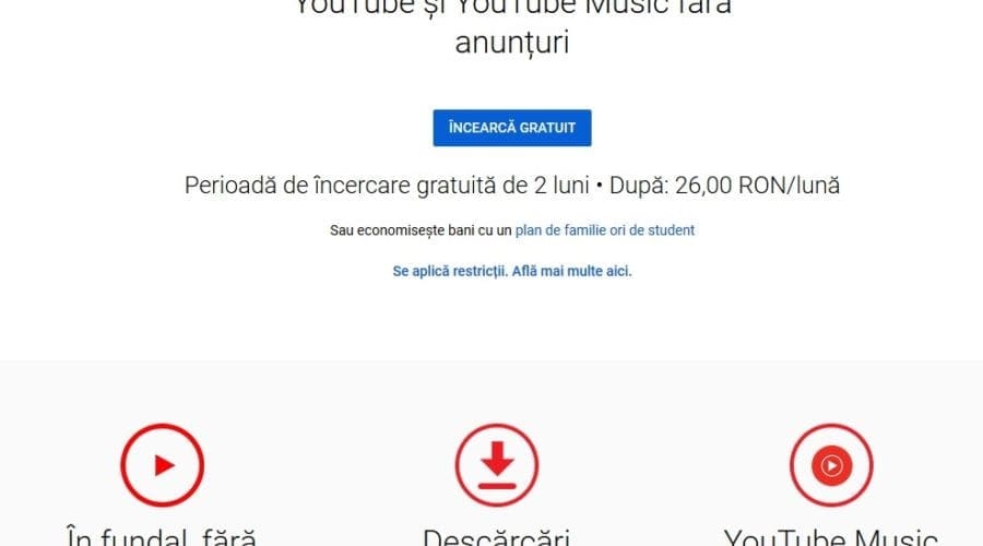 YouTube Music Premium și YouTube Premium au preț redus pentru studenți