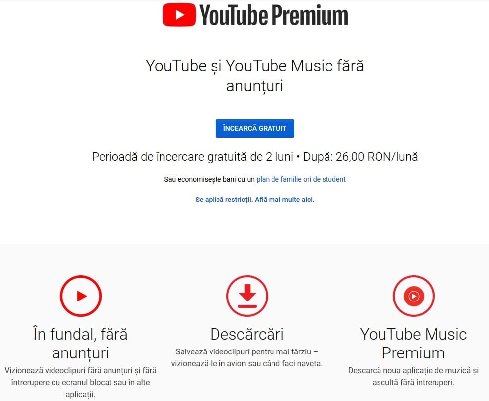 YouTube Music Premium și YouTube Premium au preț redus pentru studenți