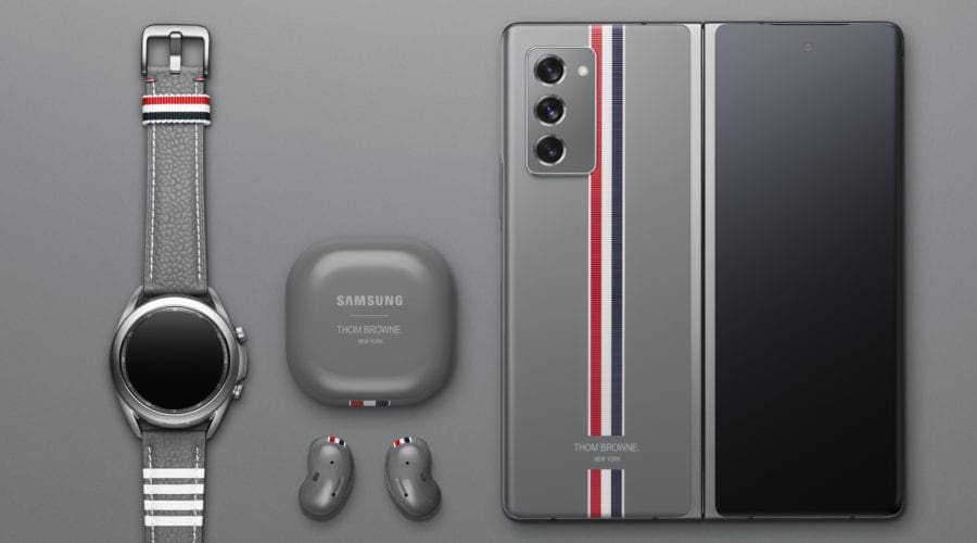 Galaxy Z Fold2, sub bagheta Thom Browne